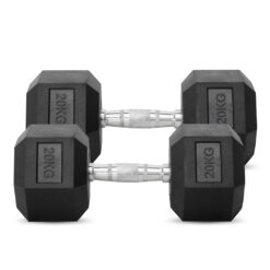 ดัมเบล หกเหลี่ยม หุ้มยาง 20KG x2 ชิ้น HEX Dumbbell