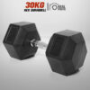 ดัมเบล หกเหลี่ยม หุ้มยาง 30KG (1 ข้าง) HEX Dumbbell