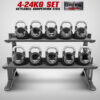 [PRE-ORDER 30 DAYS] ชุดเคตเทิลเบล IVADE COMPETITION STEEL 4-24KG พร้อมชั้นวาง